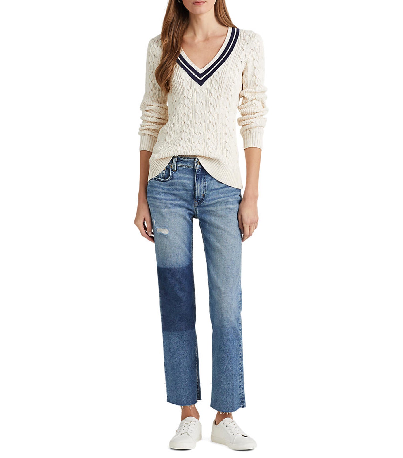 Women's High Rise Straight Cropped Jean Ink Blue