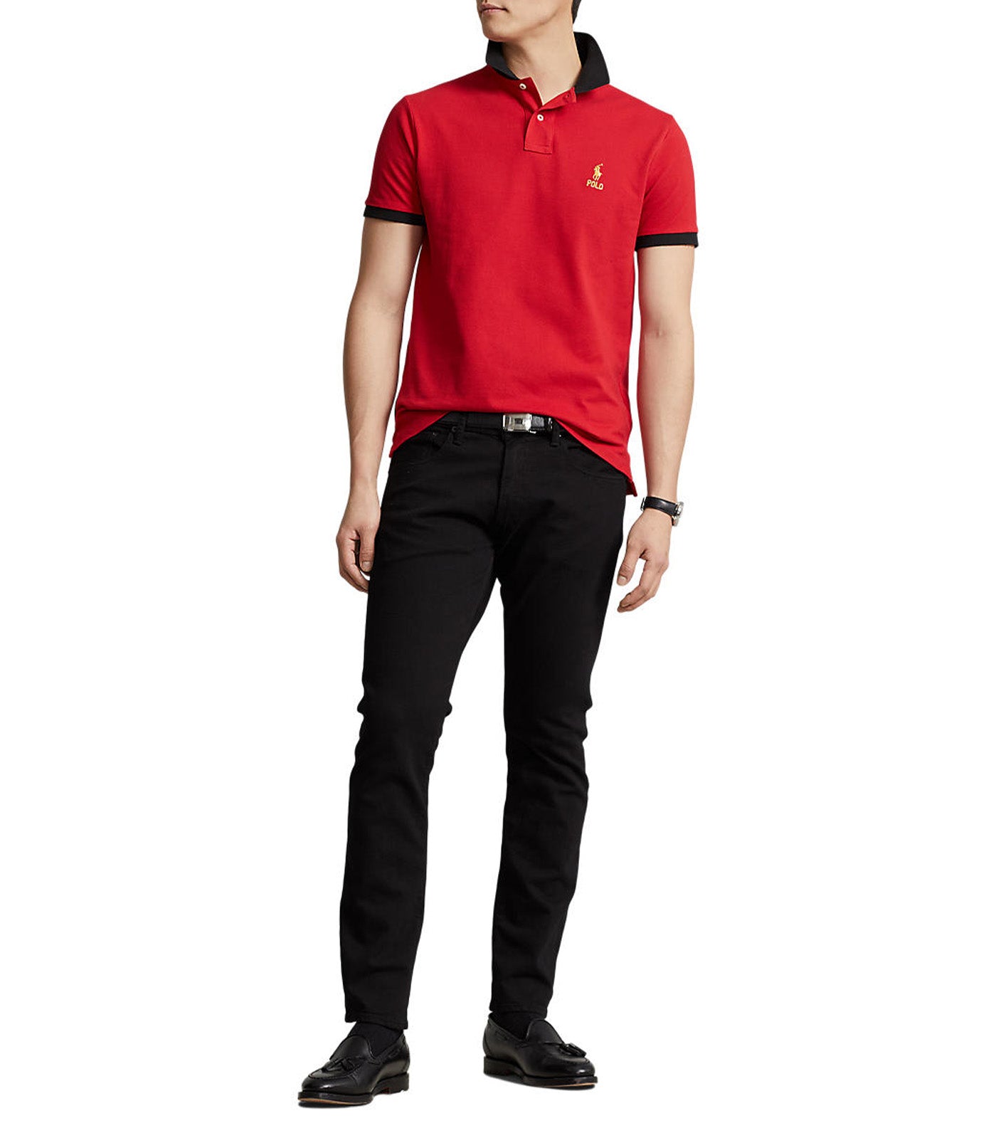 Men's Custom Slim Lunar New Year Polo Shirt RL Red