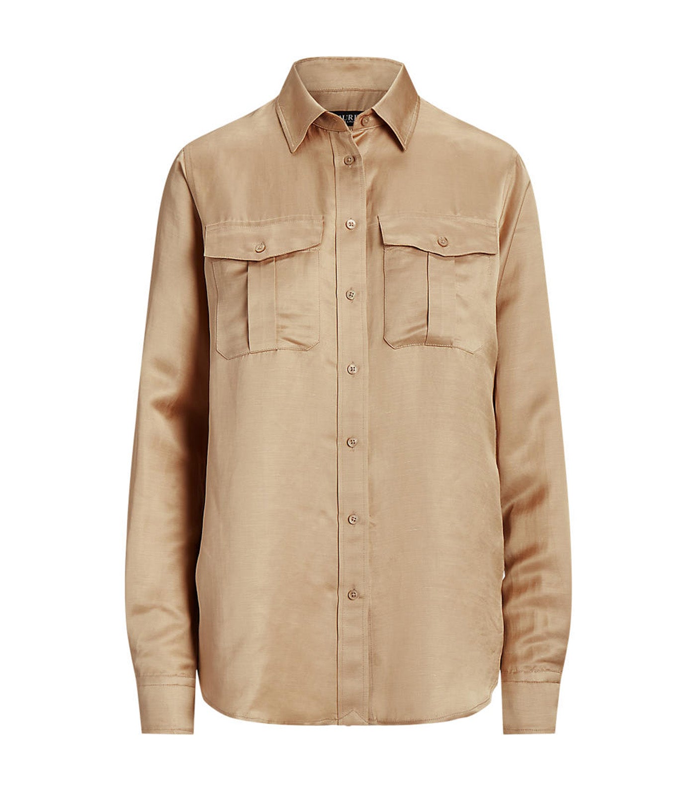 Women's Satin Shantung Shirt Birch Tan