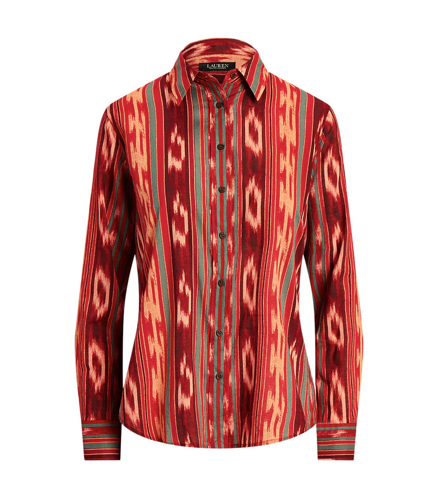 Women's Geo-Striped Cotton Voile Shirt Multi