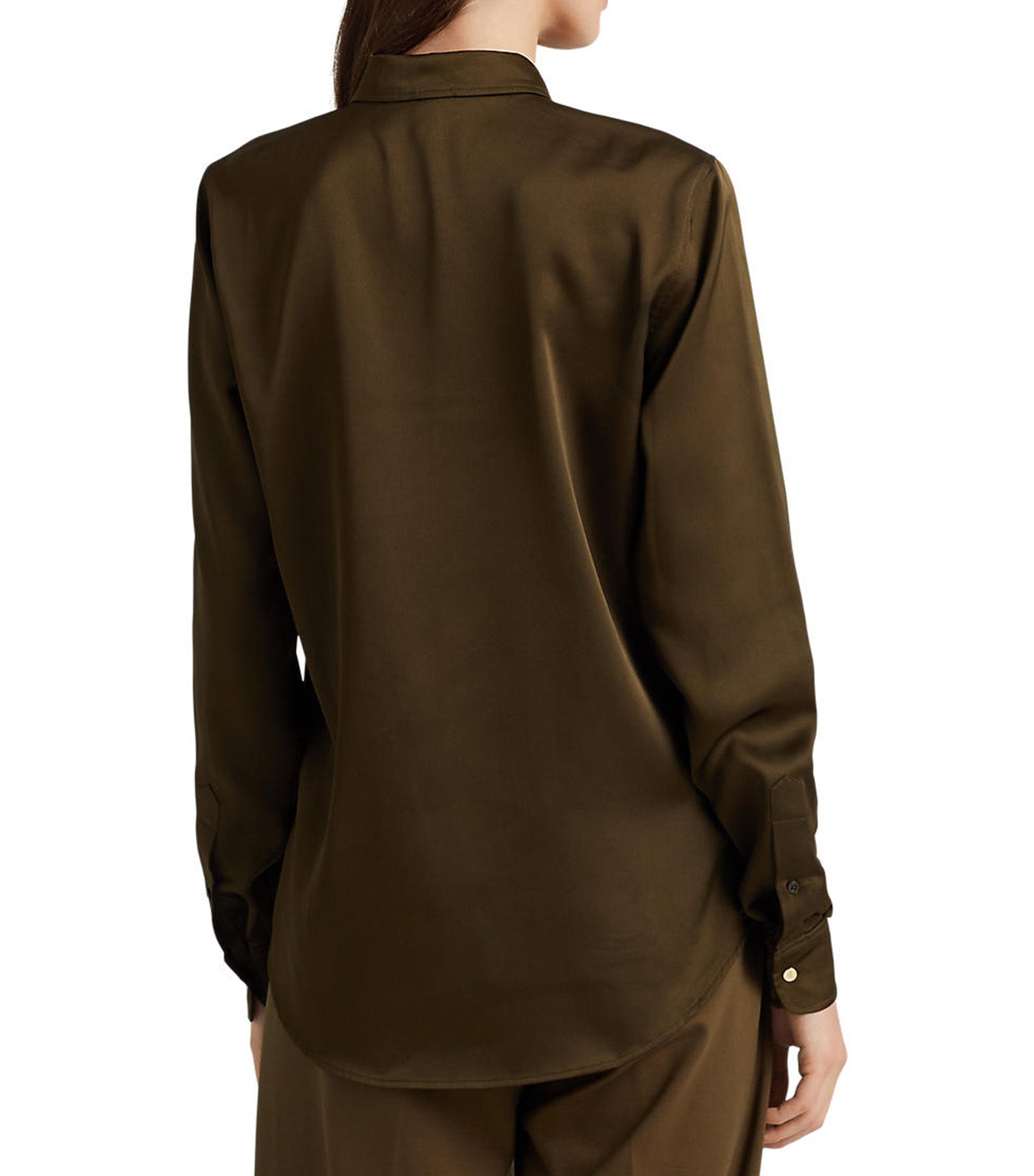 Women's Satin Charmeuse Shirt Botanic Green