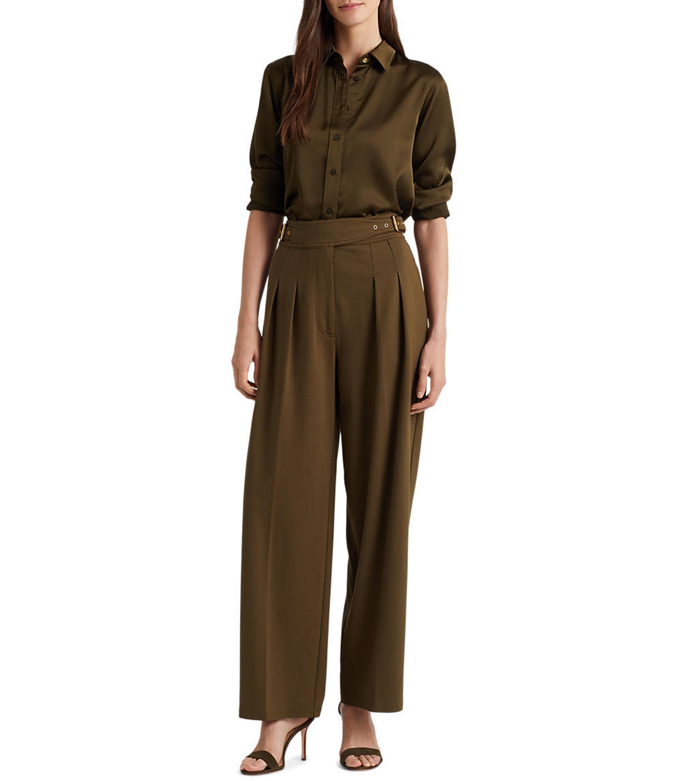 Women's Satin Charmeuse Shirt Botanic Green