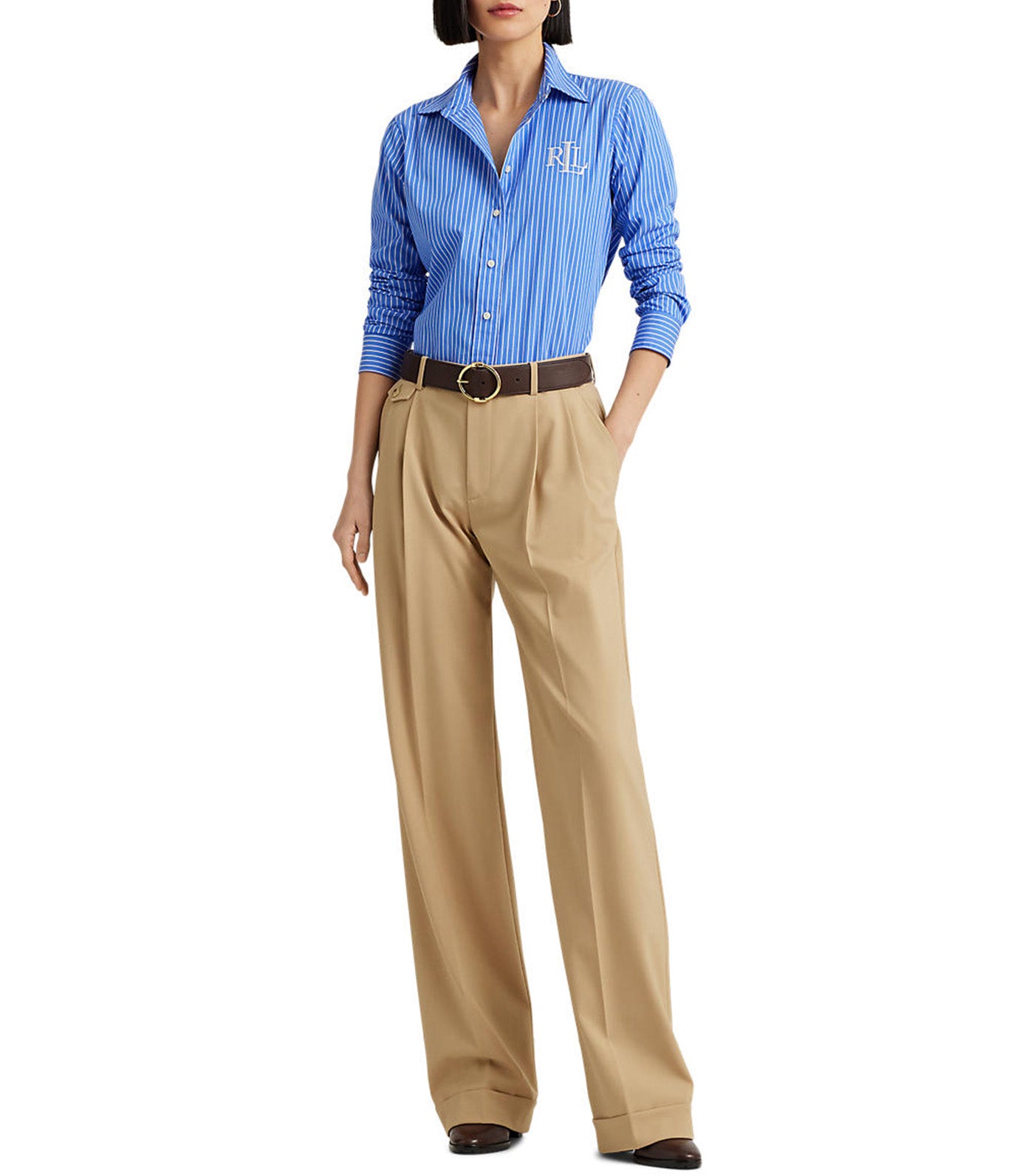 Women's Striped Cotton Broadcloth Shirt Blue/White