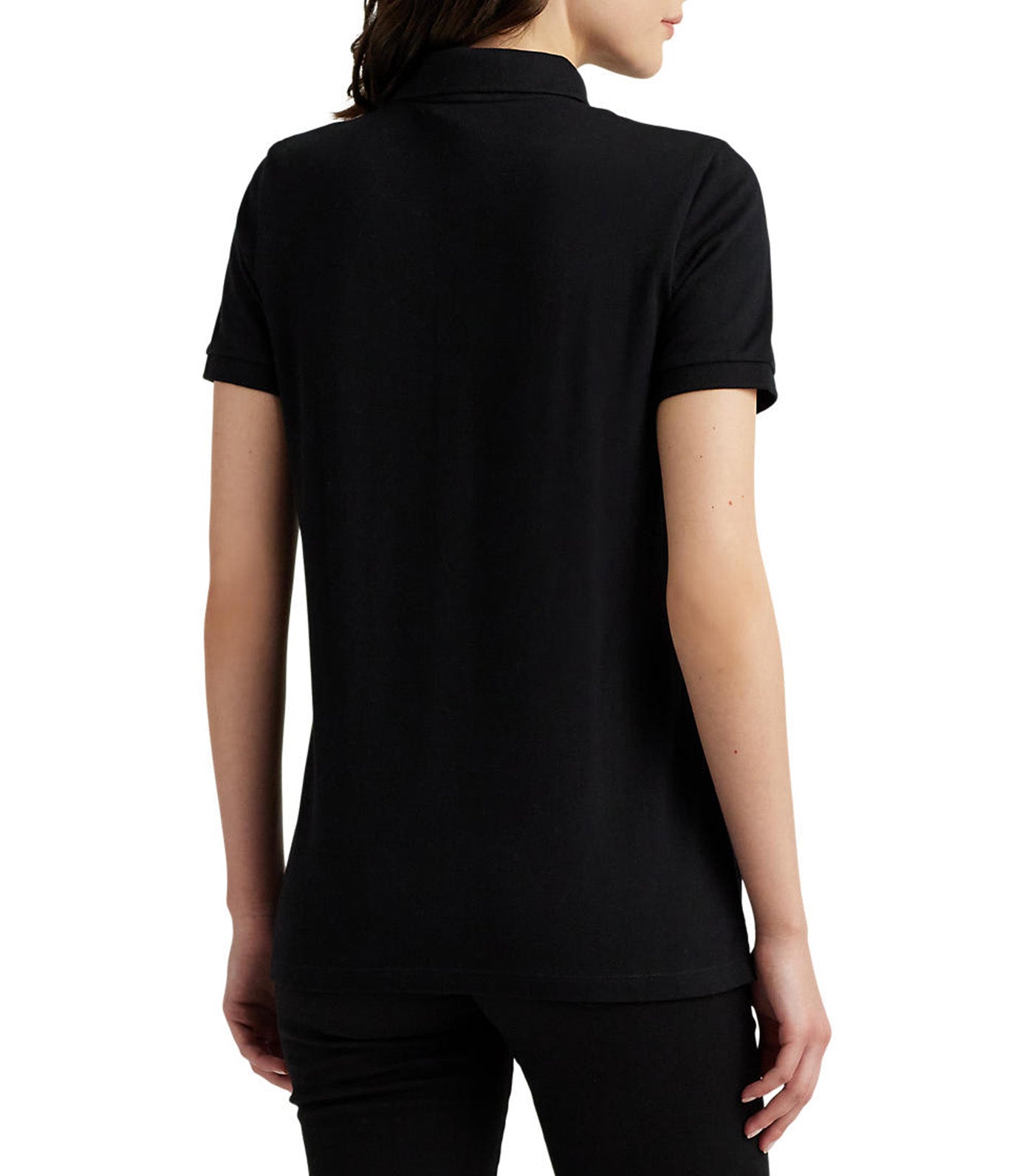 Women's Beaded-Crest Piqué Polo Shirt Black