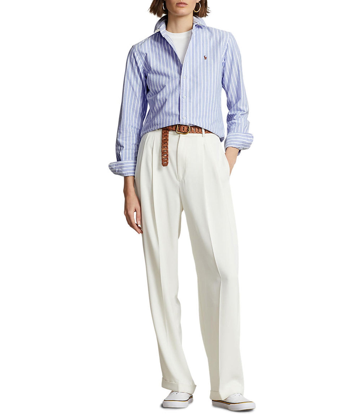 Women's Classic Fit Oxford Shirt Blue/White