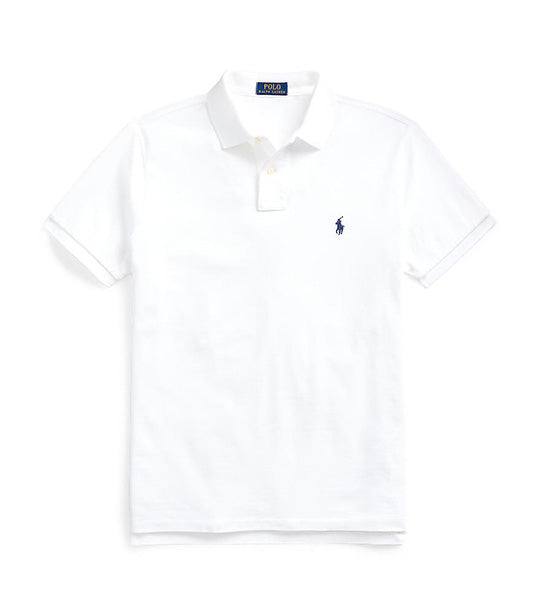 Men's Custom Slim Fit Mesh Polo Shirt White