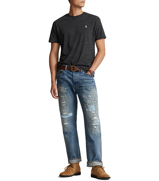 Men's Custom Slim Fit Jersey Crewneck T-Shirt Black Heather