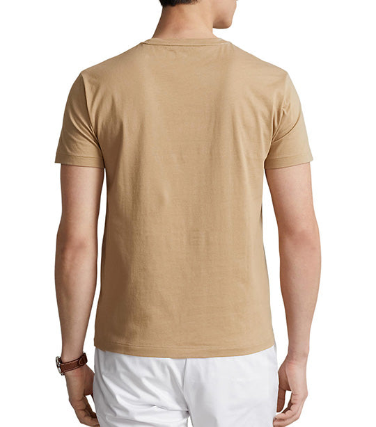Men's Custom Slim Fit Jersey Crewneck T-Shirt Tan