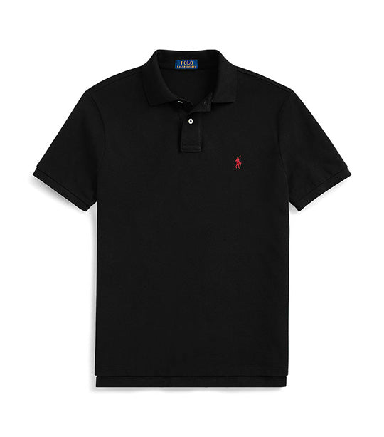 Men's Custom Slim Fit Mesh Polo Shirt Black