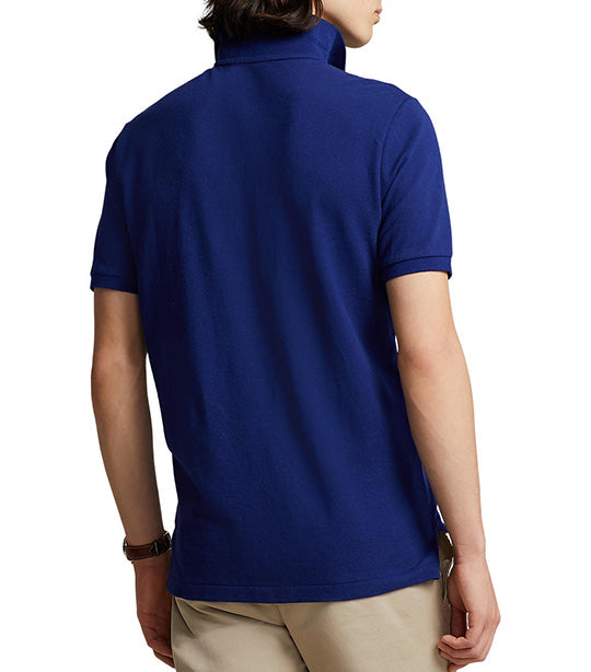 Men's Custom Slim Fit Mesh Polo Shirt Fall Royal