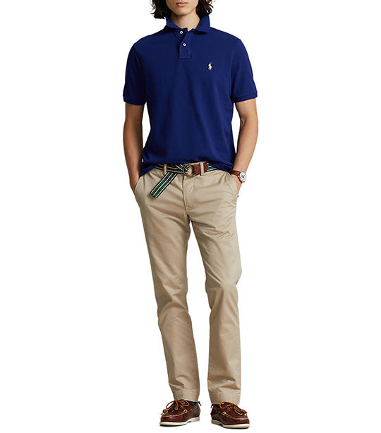 Men's Custom Slim Fit Mesh Polo Shirt Fall Royal
