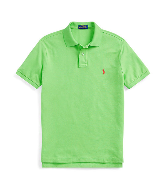 Men's Custom Slim Fit Mesh Polo Shirt Kiwi Lime