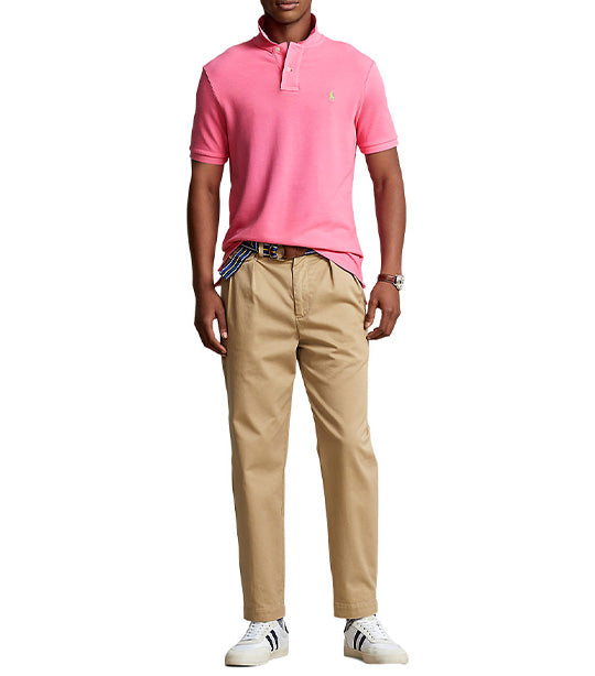 Men's Custom Slim Fit Mesh Polo Shirt Maui Pink