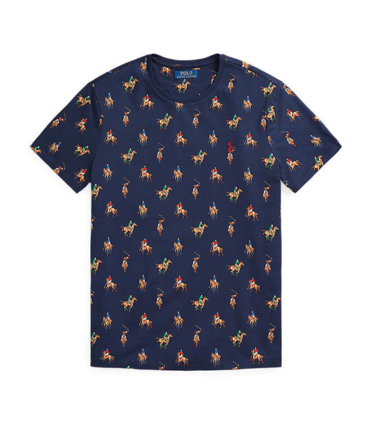 Men's Custom Slim Fit Pony Jersey T-Shirt Navy