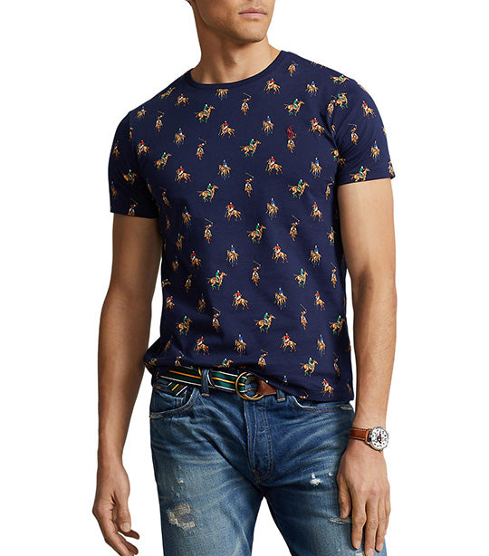 Men's Custom Slim Fit Pony Jersey T-Shirt Navy