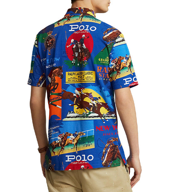 Men's Classic Fit Equestrian Mesh Polo Shirt Sapphire Star Equine Club