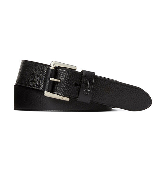 Men's Signature Pony Leather Belt Black