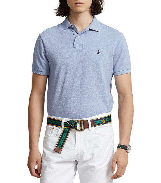 Men's Custom Slim Fit Mesh Polo Shirt Jamaica Heather
