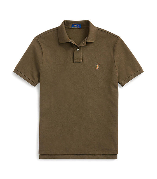 Men's Custom Slim Fit Mesh Polo Shirt Defender Green