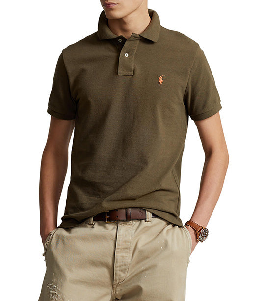 Men's Custom Slim Fit Mesh Polo Shirt Defender Green