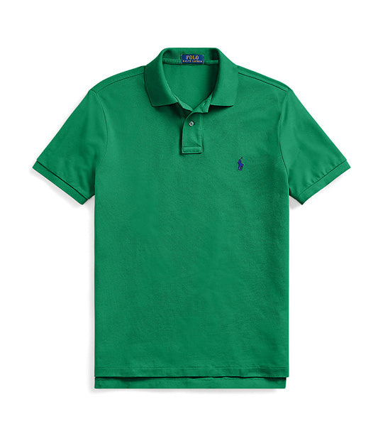 Men's Custom Slim Fit Mesh Polo Shirt Billiard Green