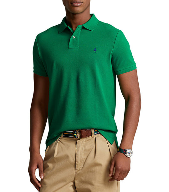 Men's Custom Slim Fit Mesh Polo Shirt Billiard Green