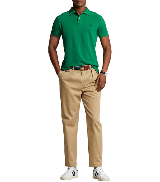 Men's Custom Slim Fit Mesh Polo Shirt Billiard Green