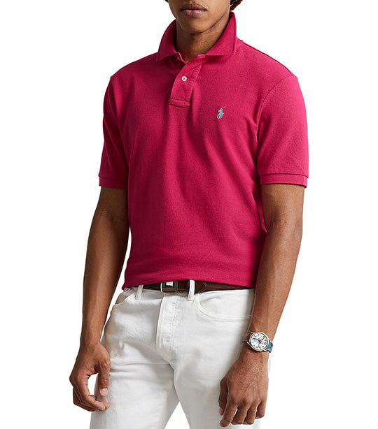 Men's Custom Slim Fit Mesh Polo Shirt Aruba Pink
