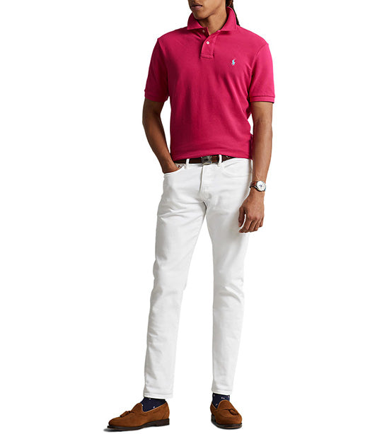 Men's Custom Slim Fit Mesh Polo Shirt Aruba Pink