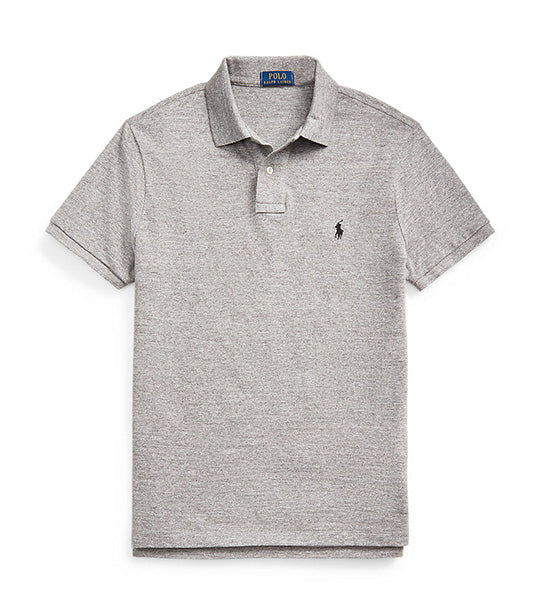 Men's Custom Slim Fit Mesh Polo Shirt Heather Gray