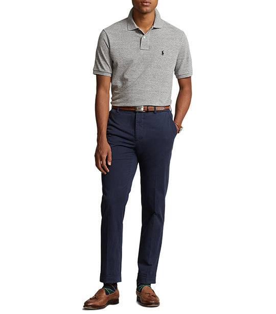 Men's Custom Slim Fit Mesh Polo Shirt Heather Gray