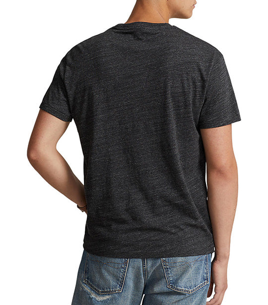Men's Custom Slim Fit Jersey Crewneck T-Shirt Black Marl Heather