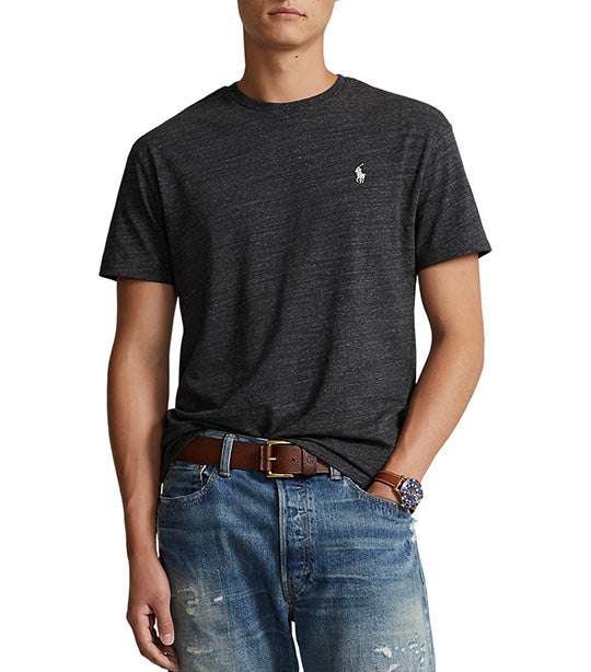 Men's Custom Slim Fit Jersey Crewneck T-Shirt Black Marl Heather