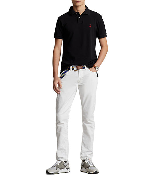 Men's Custom Slim Fit Mesh Polo Shirt Polo Black