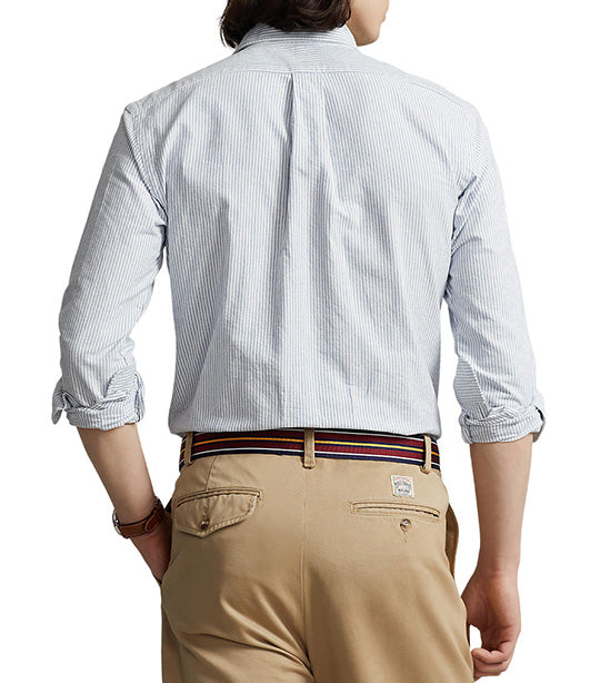 Men's Custom Fit Oxford Shirt Blue/White Stripe