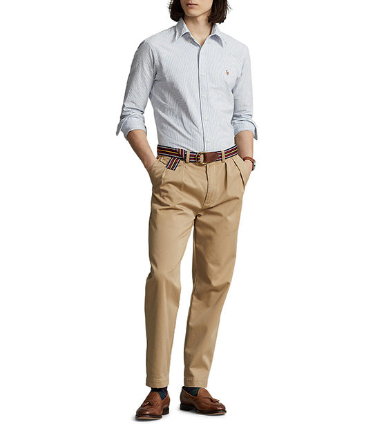 Men's Custom Fit Oxford Shirt Blue/White Stripe