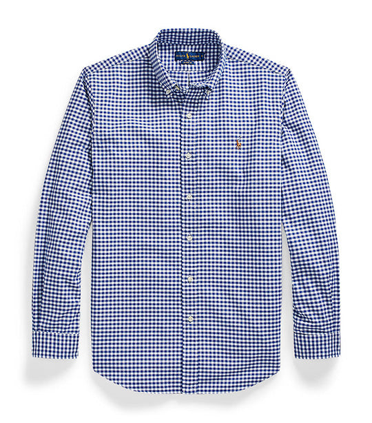 Men's Custom Fit Oxford Shirt Blue/White Gingham