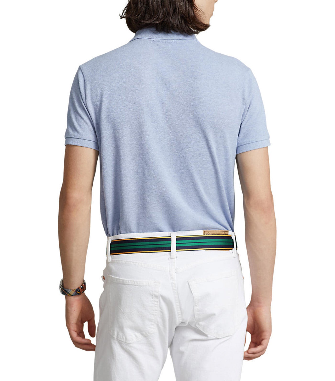 Men's Custom Slim Fit Mesh Polo Shirt Isle Heather