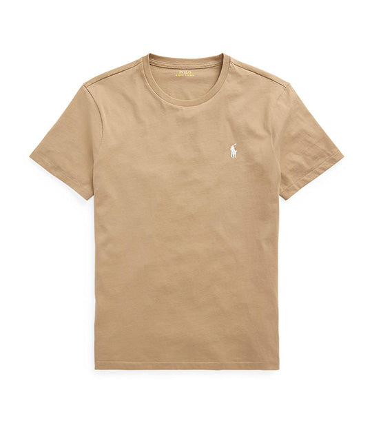 Men's Custom Slim Fit Jersey Crewneck T-Shirt Cafe Tan