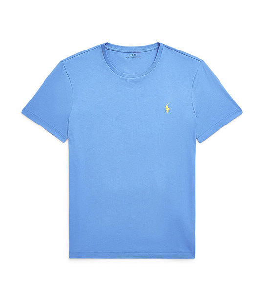 Men's Custom Slim Fit Jersey Crewneck T-Shirt Summer Blue