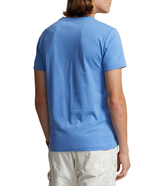 Men's Custom Slim Fit Jersey Crewneck T-Shirt Summer Blue