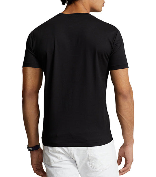 Men's Custom Slim Fit Soft Cotton T-Shirt Polo Black