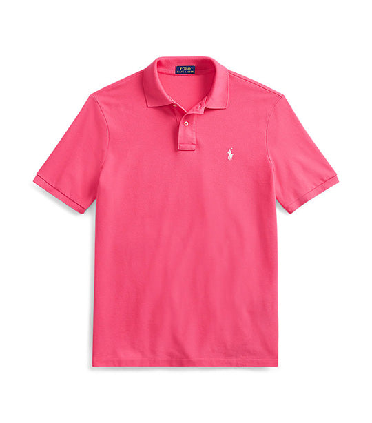 Men's Custom Slim Fit Mesh Polo Shirt Hot Pink
