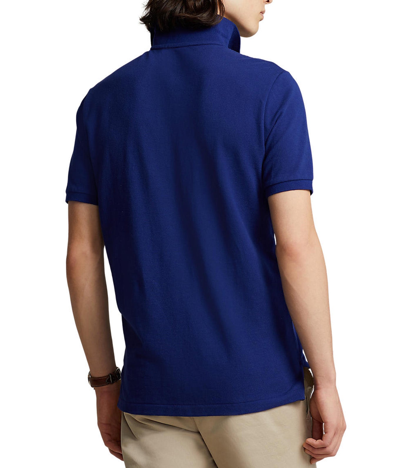 Men's Custom Slim Fit Mesh Polo Shirt Fall Royal