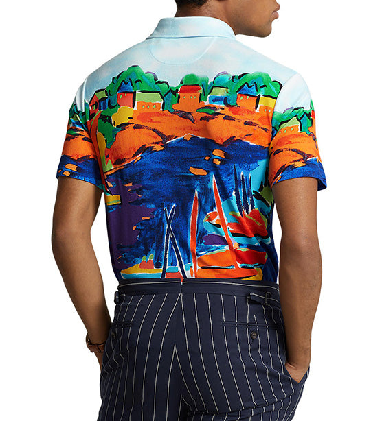 Men's Custom Slim Fit Sailboat Mesh Polo Shirt Vista Sail