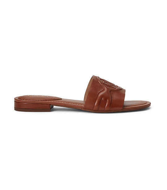 Alegra III Leather Slide Sandal Deep Saddle Tan