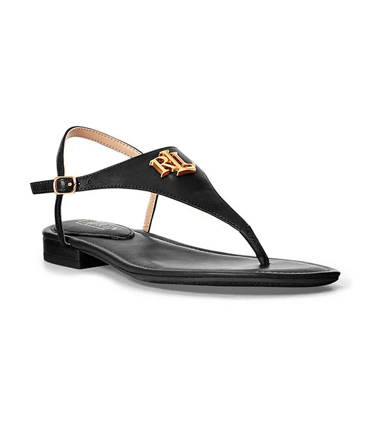 Ellington Burnished Leather Sandal Black