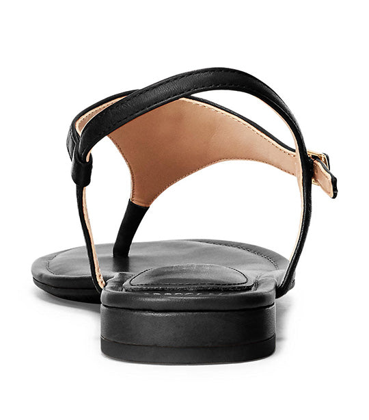 Ellington Burnished Leather Sandal Black