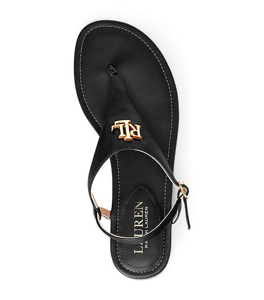 Ellington Burnished Leather Sandal Black