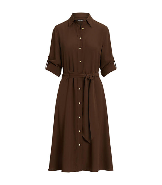 Women's Fit-and-Flare Shirtdress Brown Birch